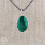 Pingente de malaquita  30,45ct  prata925