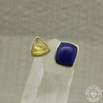 Anel de lapis-lazuli e berilo amarelo