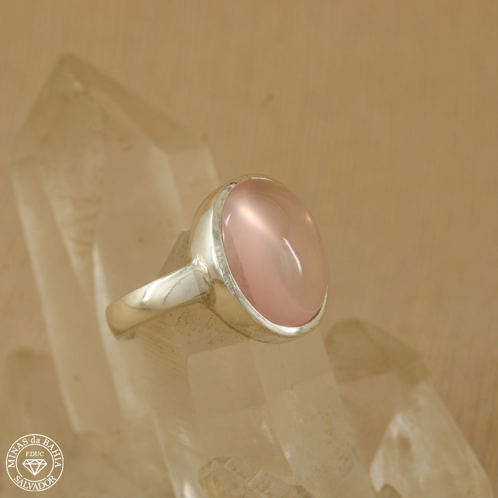 Rose Quartz Cabochon Ring 9,93ct 925Silver