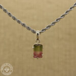 Pingente de turmalina bicolor   2,34ct  Prata925
