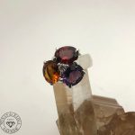 Anel de ametista, citrino, granada e topázio