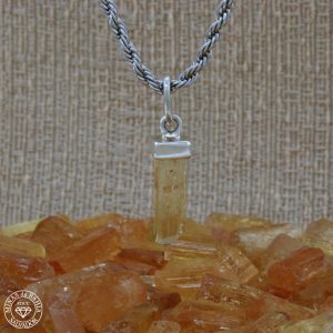 Pingente de topázio imperial bruto  4,52ct  Prata925