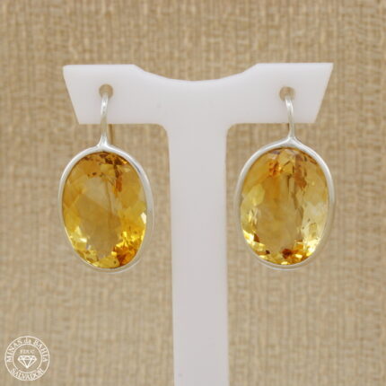 brinco de citrino 29,74ct prata