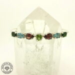 pulseira de diopsídio, zircão, espinelio e peridoto 7,58ct prata