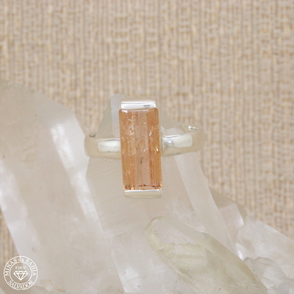 atpi028 Anel de topázio imperial 3,98ct cod310 Anel de topázio imperial
