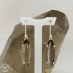 brinco de quartzo fumê 24,79ct