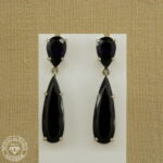 brinco de turmalina negra e ametista 28,50ct 7,36ct
