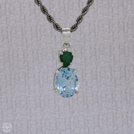 Pingente de topázio azul Sky Blue e esmeralda