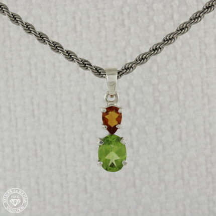 Pingente de peridoto e citrino Rio Grande 1,46ct  0,49ct   Prata925
