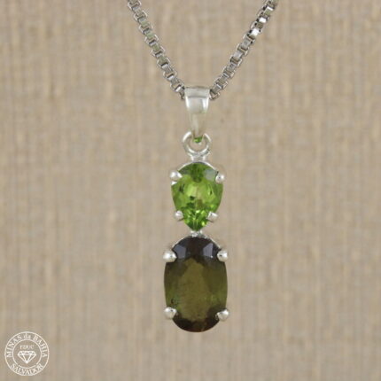 Pingente de andaluzita e peridoto 2,20ct 0,93ct Prata925