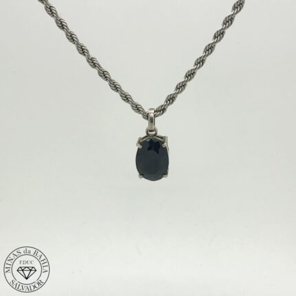 Pingente de espinélio negro 5,60ct Prata925