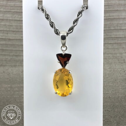 pingente de opala de fogo e granada 4,04ct 1,0ct
