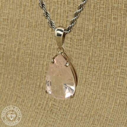 pingente de quartzo rosa 8,96ct