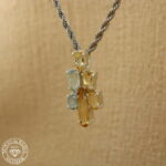 pingente de topázio imperial e água marinha 3,46ct 1,05ct