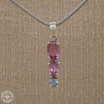 pingente de turmalina rosa e água marinha 1,73ct 0,22ct