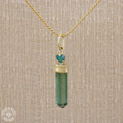 pingente de turmalina verde e Paraíba 3,59ct 0,20ct