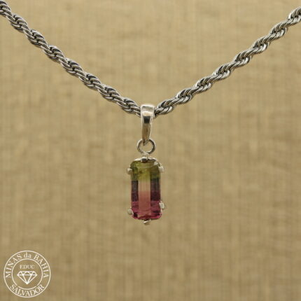 pingente de turmalina bicolor 1,74ct