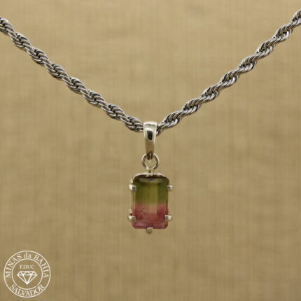 pingente de turmalina bicolor 2,34ct