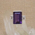 Anel de ametista e topázios  11,35ct  0,83ct  Prata925