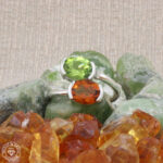 Anel de peridoto e citrino  1,55ct  1,60ct  Prata925