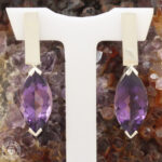 Brinco de ametista  4,20ct  Prata925