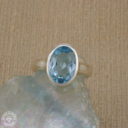 Anel de topázio azul Sky Blue