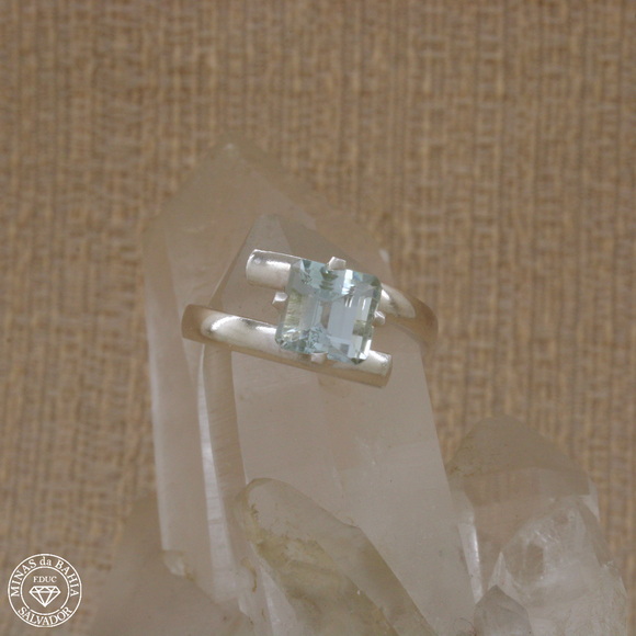 aagm020 anel de água marinha 1,71ct prata cod115 Anel de água-marinha 1,71ct prata
