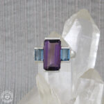 Anel de ametista e topázio azul  5,74ct  1,48ct  Prata 925