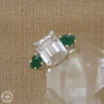 Anel de Cristal "principe" com Esmeraldas  6,53ct  1,20ct  Prata925