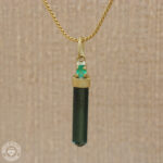 Pingente de Turmalinas verde e Paraíba  4,14ct  0,13ct  Ouro 18k