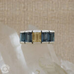 Anel de topázio imperial e topazio azul.  1,10ct  3,29ct  Prata925