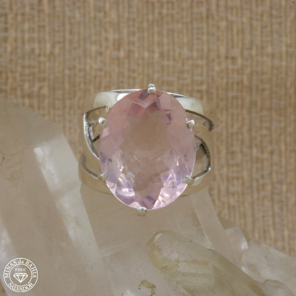 Anel de quartzo rosa 8,36ct