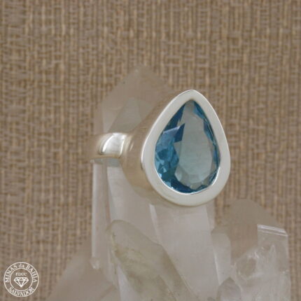 Anel de topázio azul Sky Blue