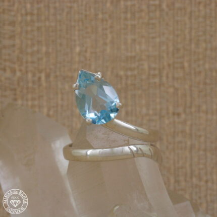Anel de topázio azul Sky Blue
