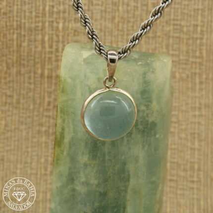 Pingente de água-marinha cabochão 7,30ct