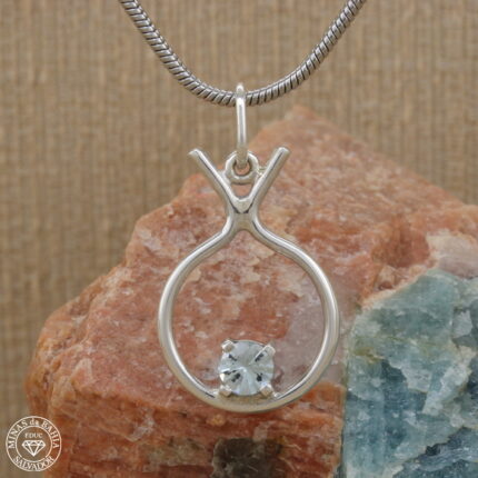 Pingente de água-marinha 0,48ct Prata925