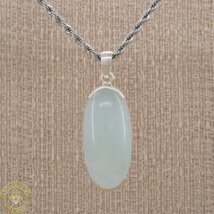 Pingente de água-marinha Cabochão 26,20ct Prata 925