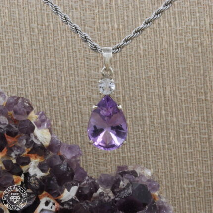 pingente de ametista e topázio 8,41ct 0,59ct