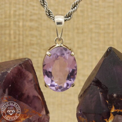 Pingente de ametista  7,88ct    Prata 925