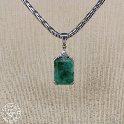 Pingente de esmeralda e topázio 11,48ct  0,59ct  prata925