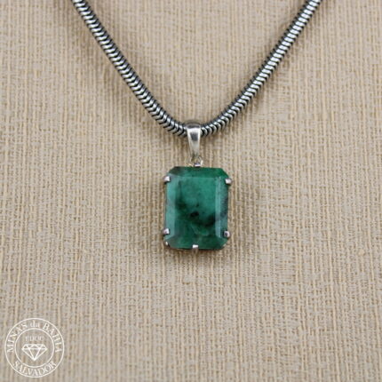 Pingente de esmeralda  12,2ct  Prata 925