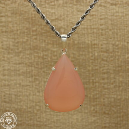 Pingente de calcedônia rosa 38,97ct Prata925