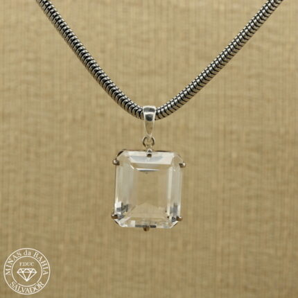 Pingente de cristal de rocha 24,0ct    Prata 925