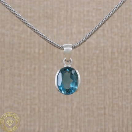 Pingente de topázio azul Swiss Blue.