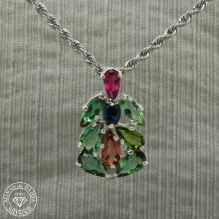 pingente de turmalinas 5,47ct Prata 925