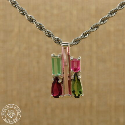 pingente de turmalinas 2,65ct Prata925