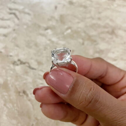 acri006 Anel de cristal de rocha 7,14ct
