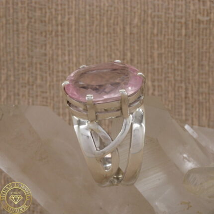 Anel de quartzo rosa 8,27ct