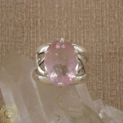 Anel de quartzo rosa 8,27ct