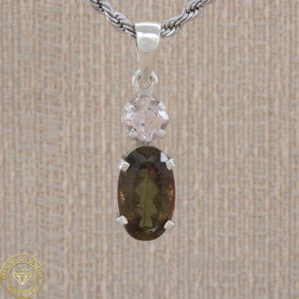 Pingente de andaluzita e morganita 5,0ct